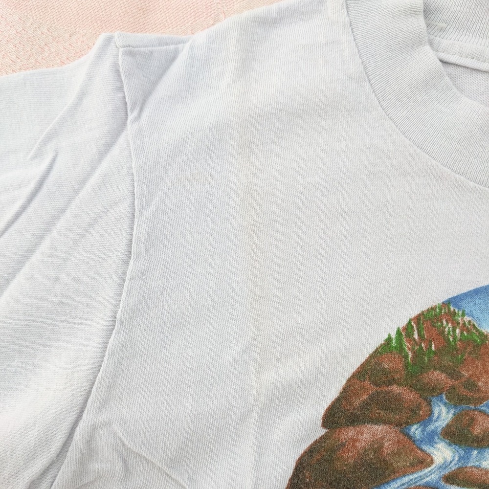 Vintage Tuolumne River T-Shirt XS Grey Single Stitch Graphic Nature Tee USA Made - Picture 7 of 16